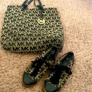 Vintage Michael Kors tote and tennis shoes size 81/2 medium .